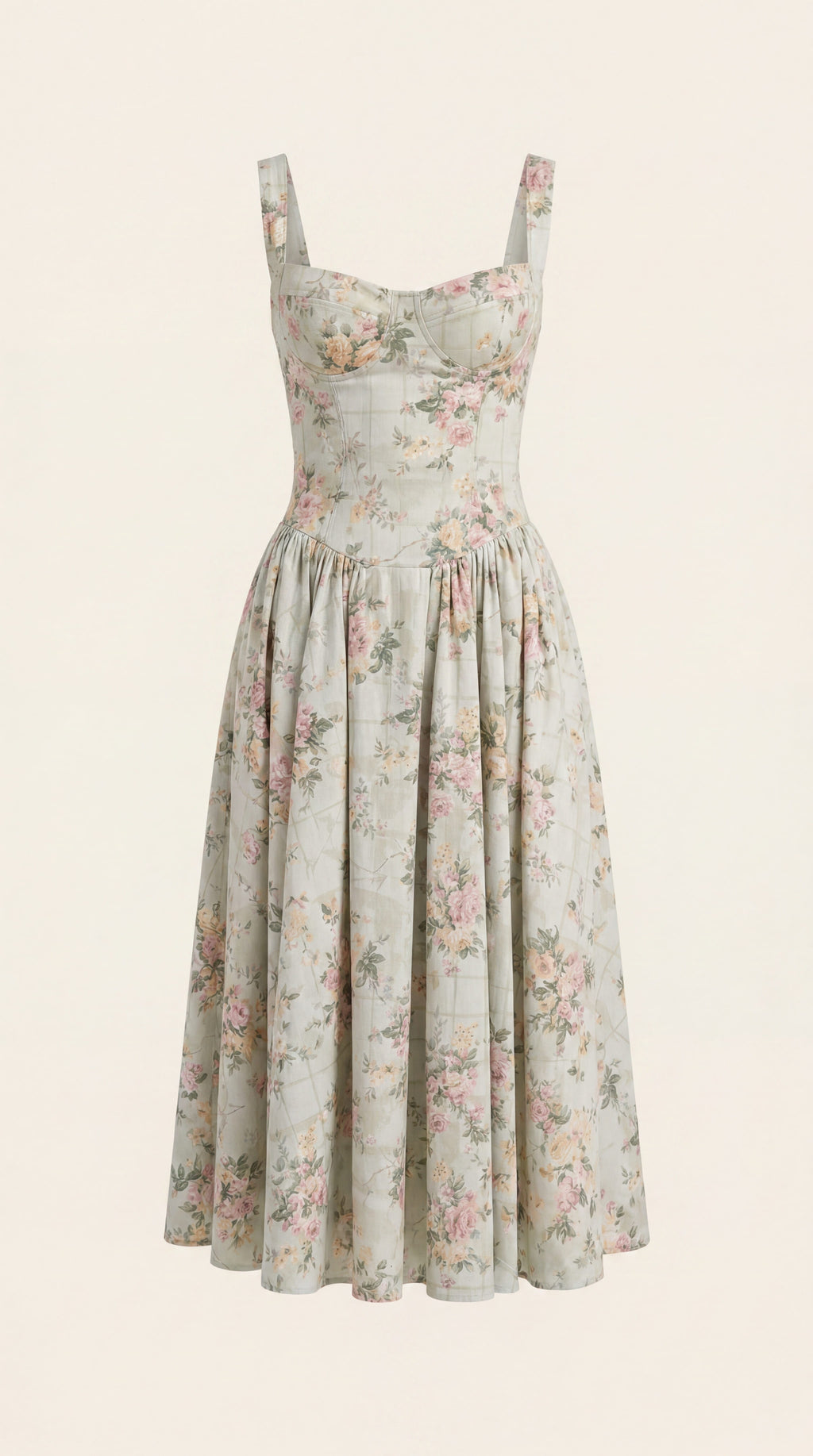 Fiona – Florales Midi Sommerkleid