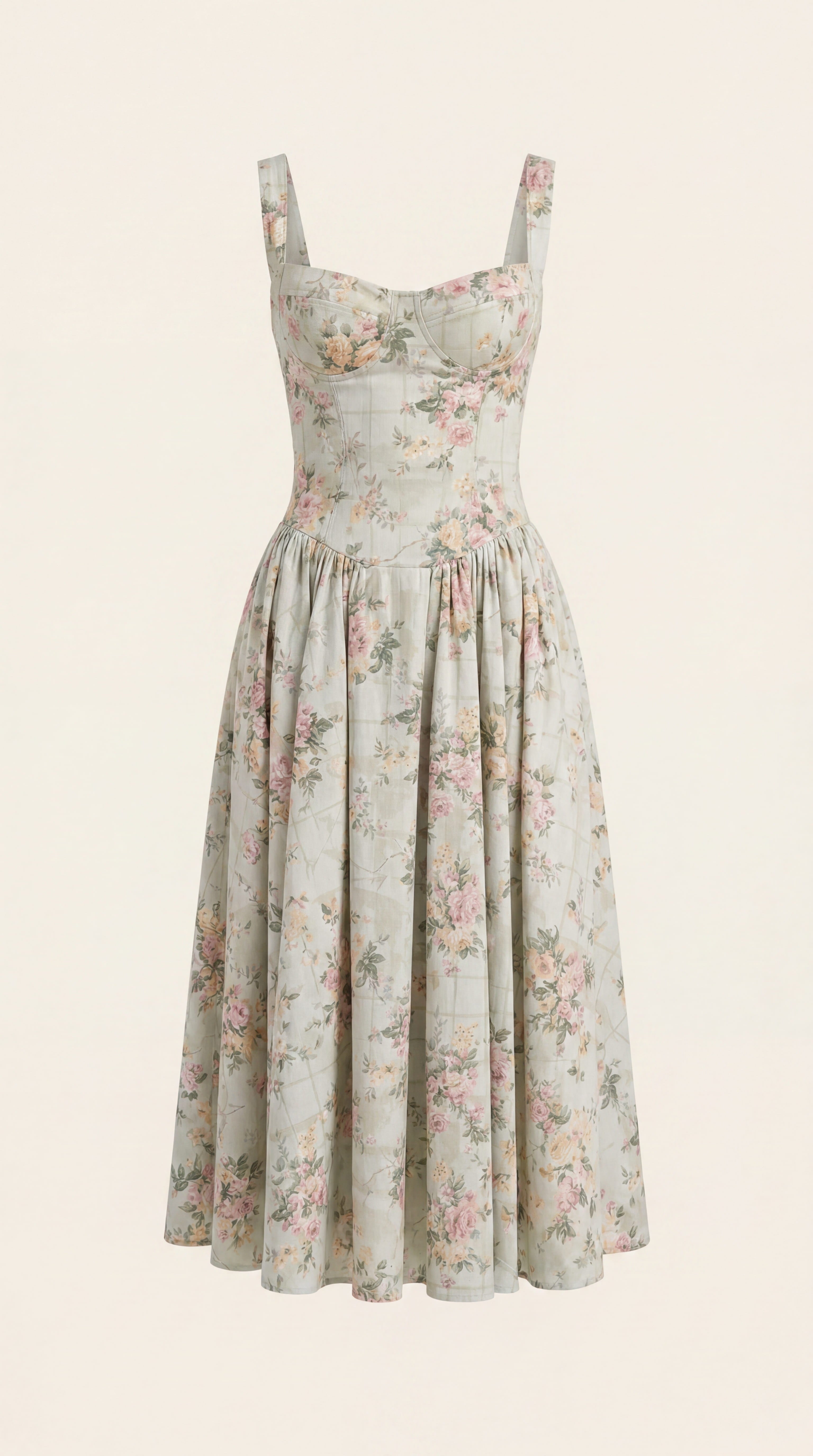 Fiona – Florales Midi Sommerkleid