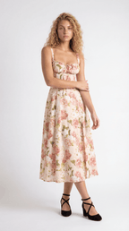 Stella – Florales Midi Sommerkleid