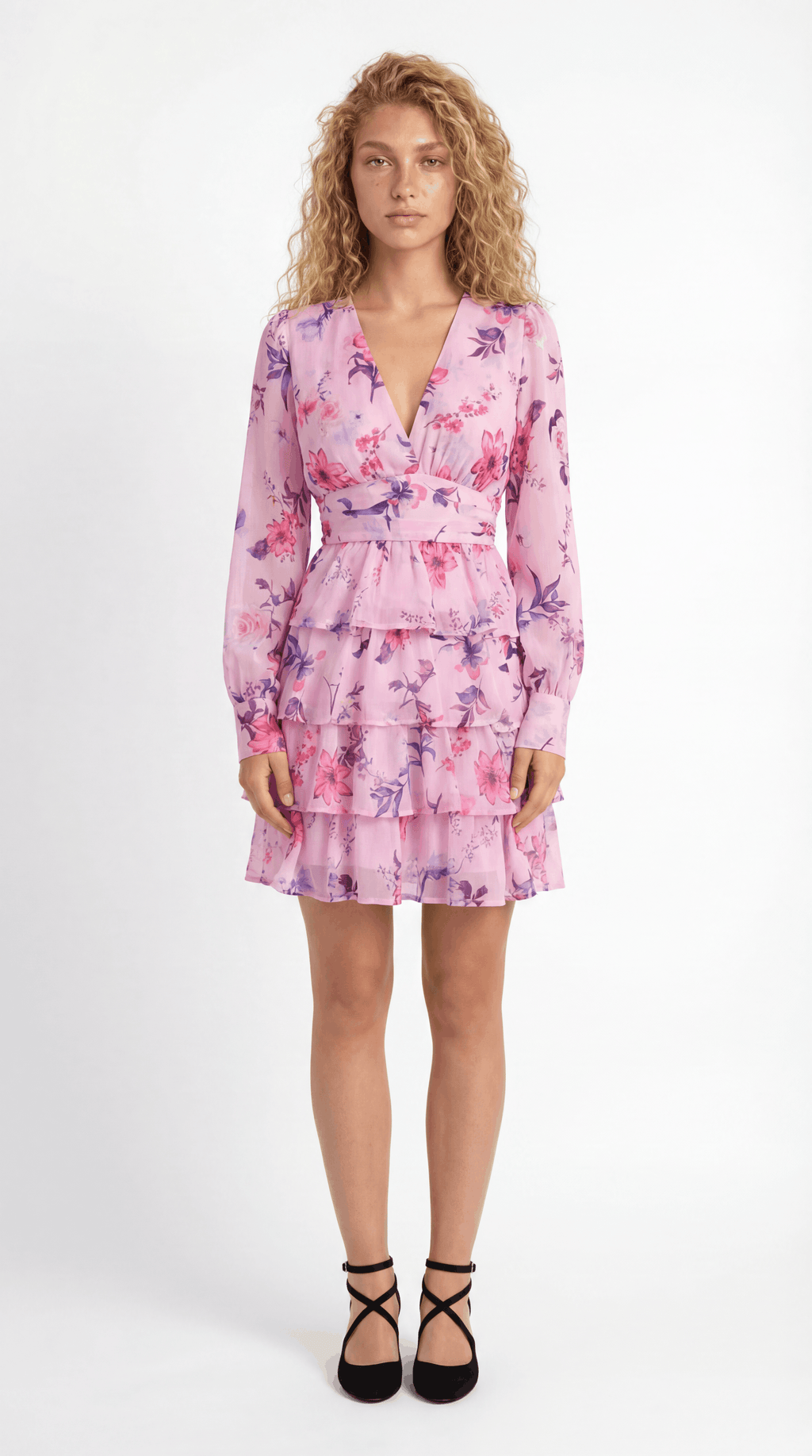 Bella – Florales Mini-Sommerkleid mit Volants