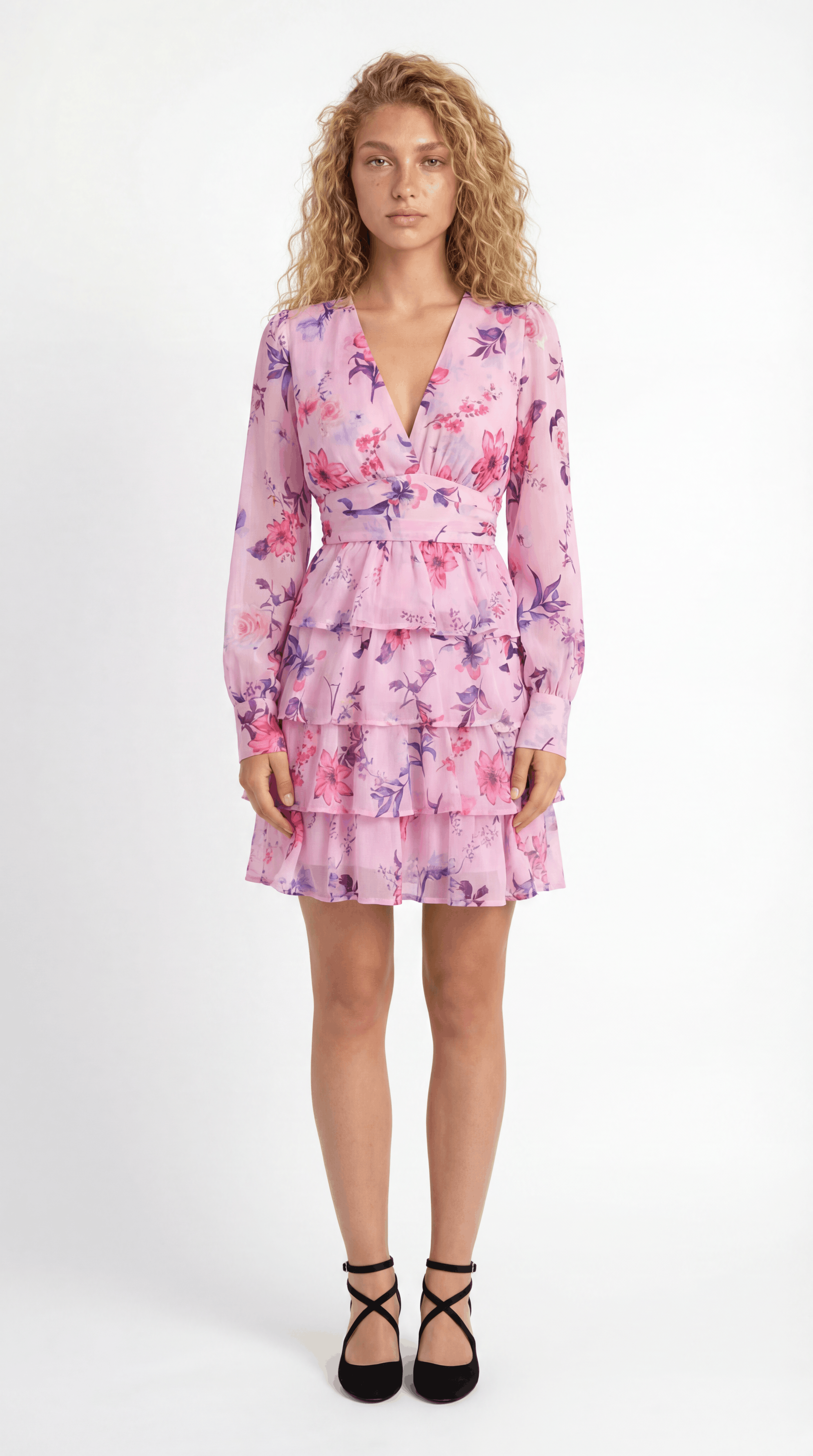 Bella – Florales Mini-Sommerkleid mit Volants