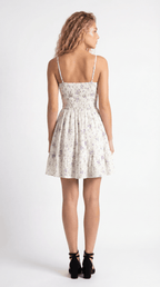 Melina – Florales Mini-Sommerkleid mit Spaghettiträgern