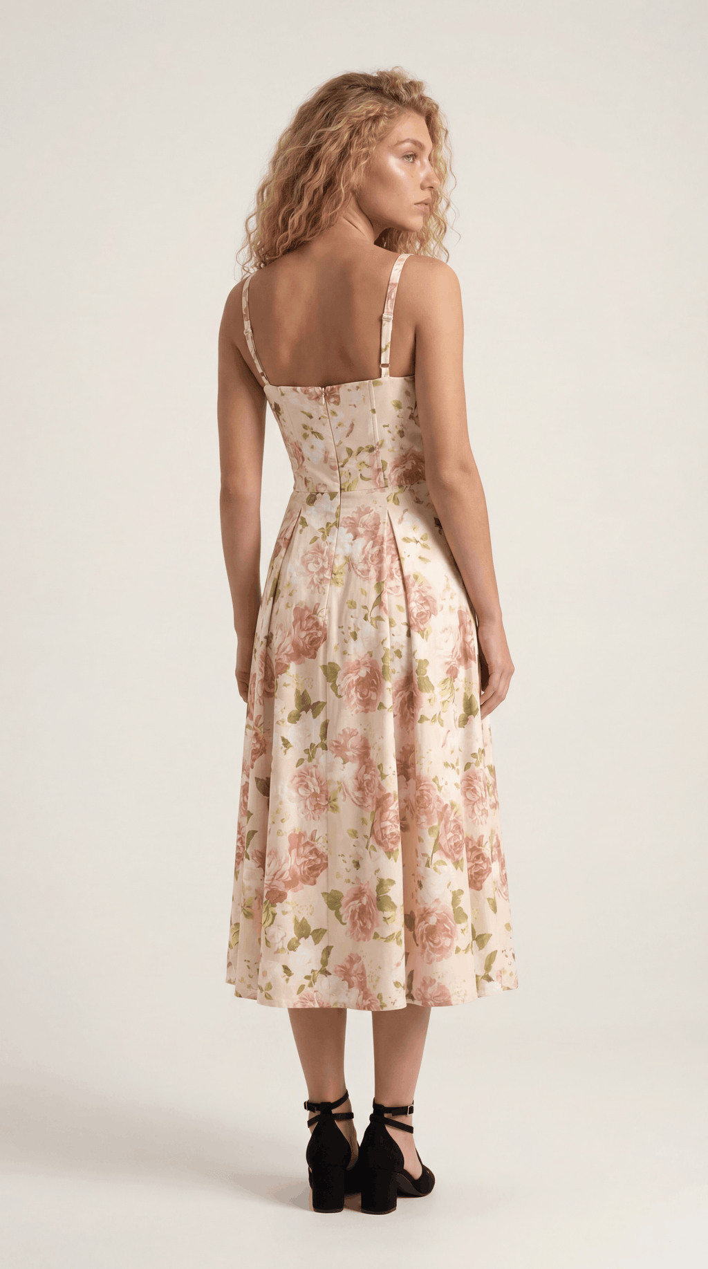 Stella – Florales Midi Sommerkleid
