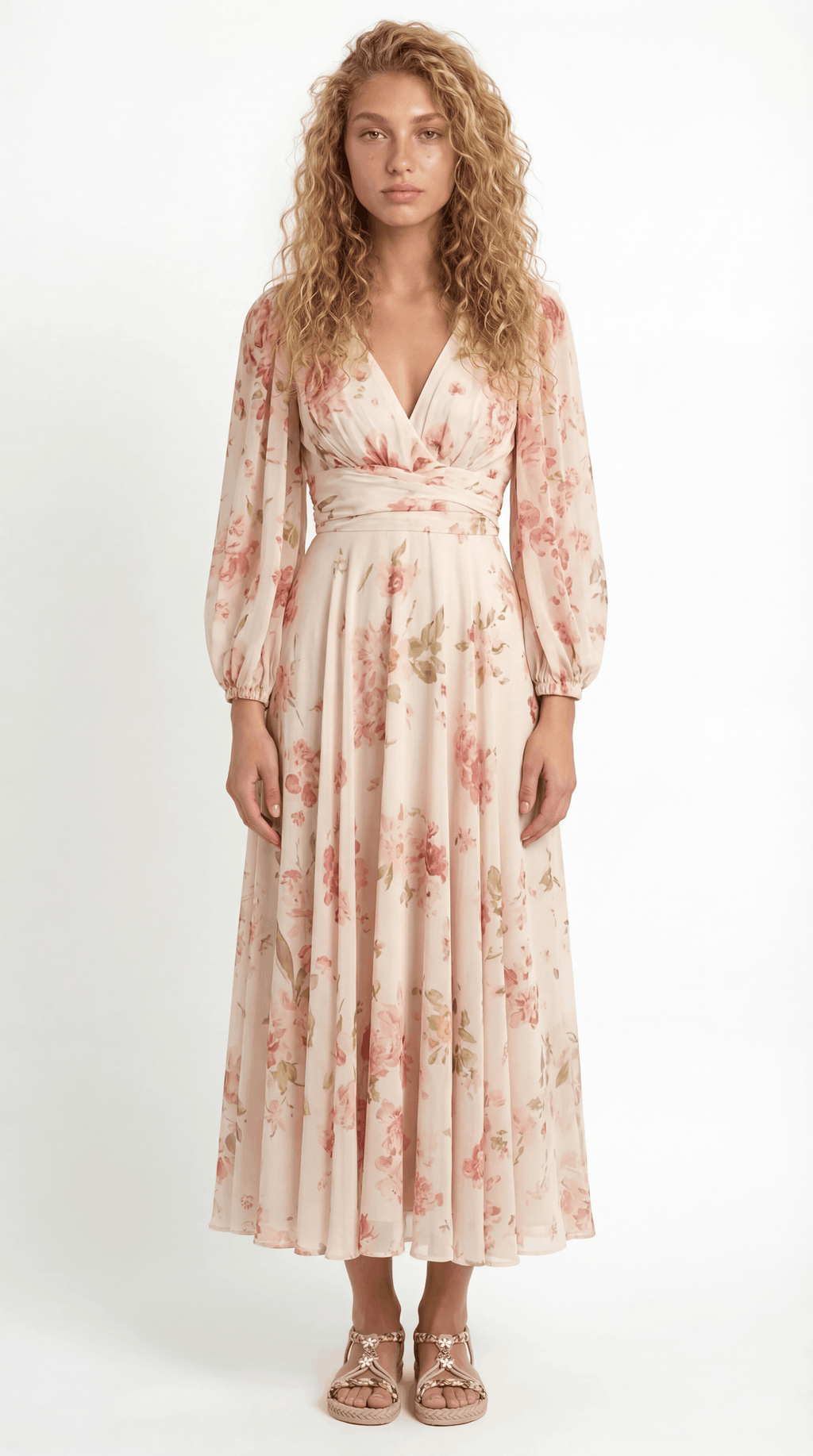 Mirella – Florales Maxi Sommerkleid