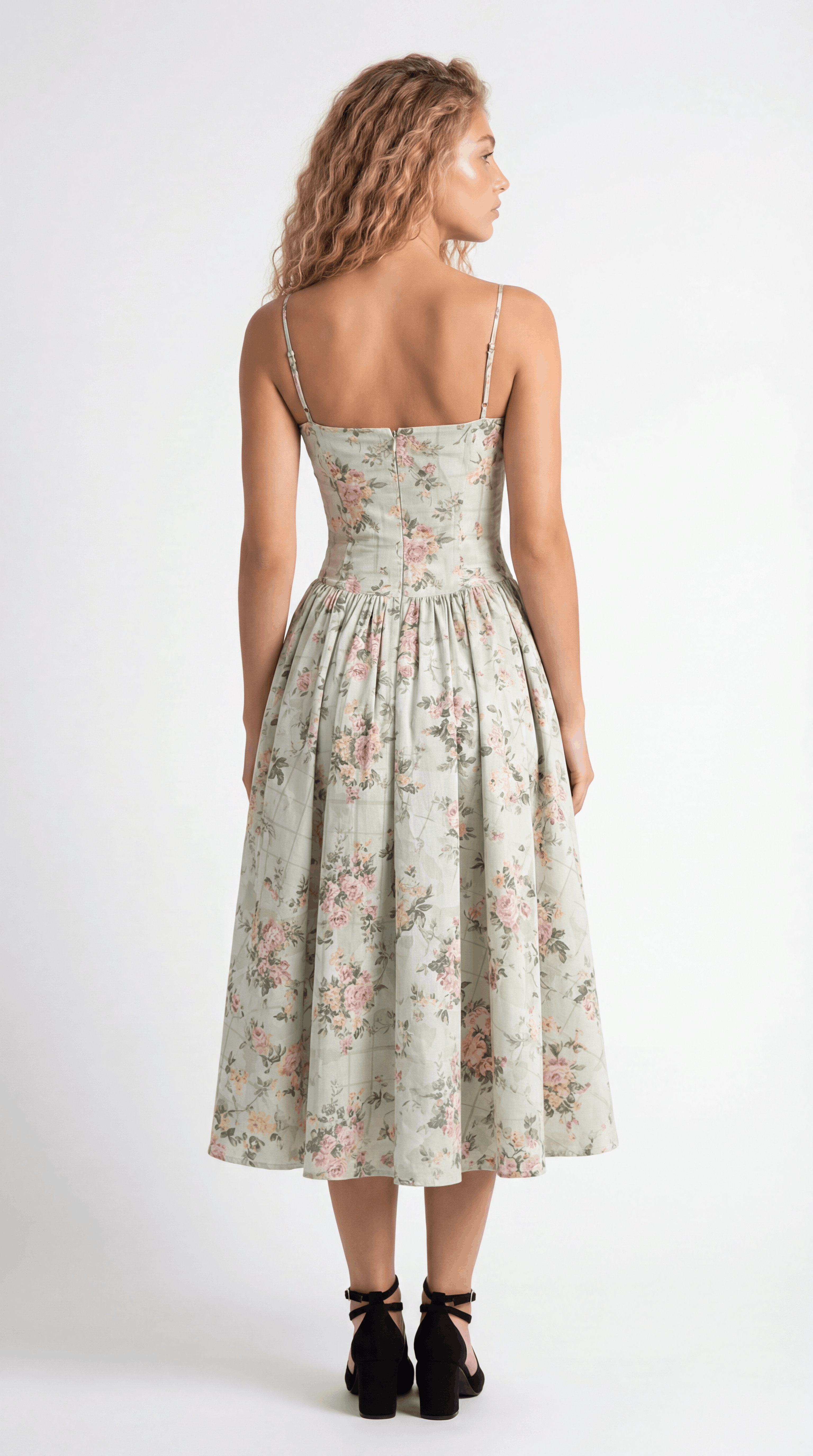 Fiona – Florales Midi Sommerkleid