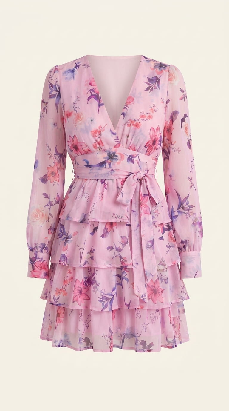 Bella – Florales Mini-Sommerkleid mit Volants