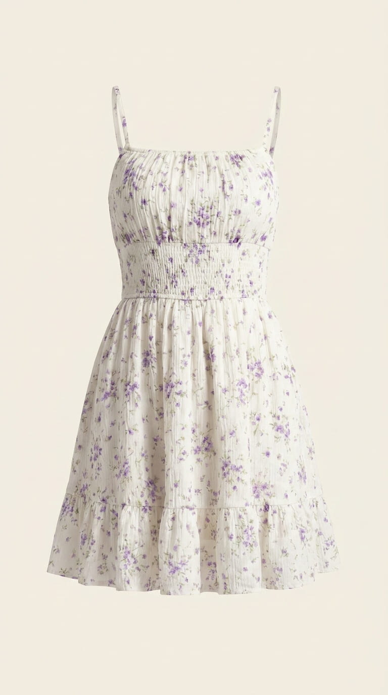 Melina – Florales Mini-Sommerkleid mit Spaghettiträgern