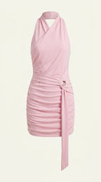 Elena – Neckholder Mini- Sommerkleid in Rosé